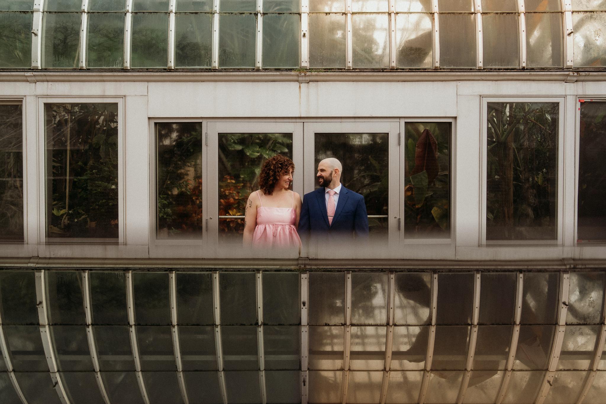 An Engagement Session at Lamberton Conservatory: A Warm Indoor Setting with an Outdoor Vibe
