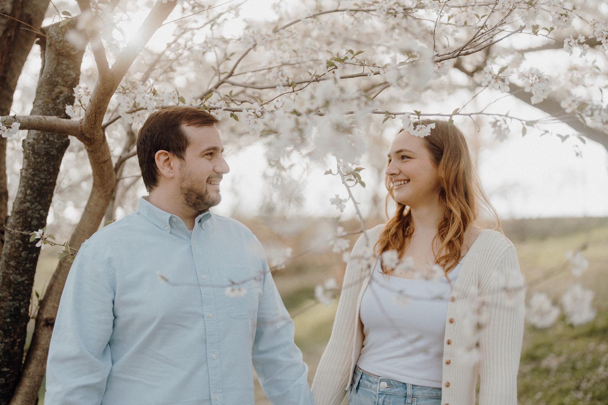 A Spring Engagement Session - From Highland Park's Cherry Blossoms to Hamlin Beach Park's Sunset